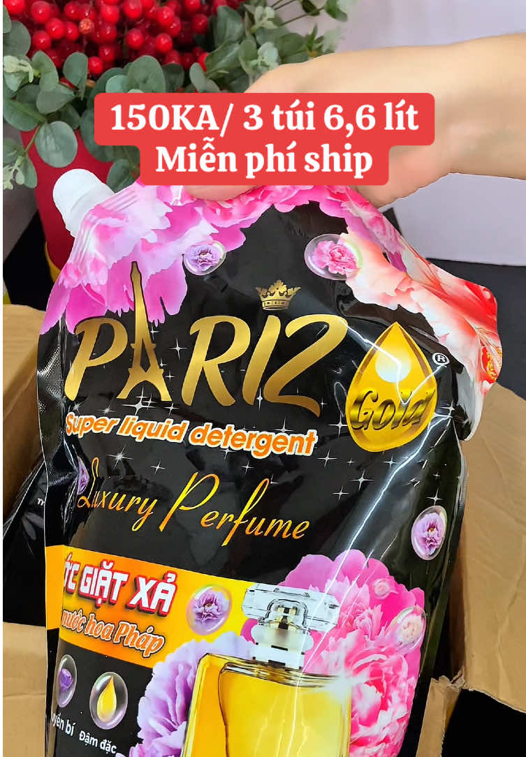 Combo 6,6 lít nước giặt chỉ 150 cành miễn phí ship tận nhà #mesocvuitinh #xuhuong #giadungtienich #nuocgiat #nuocgiatxa #nuocgiatpariz 