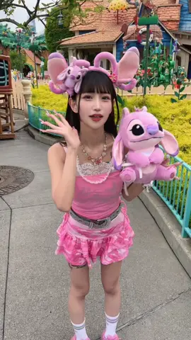 全身pinkのエンジェルコーデが可愛すぎる…🎀💖💖💖 #fyp #スティッチ #エンジェル #スティッチディズニー #tdl 