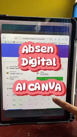 Absen digital AI CANVA ✨🤗 #absendigital #aicanva #digital #ai #canva #gurutiktok 