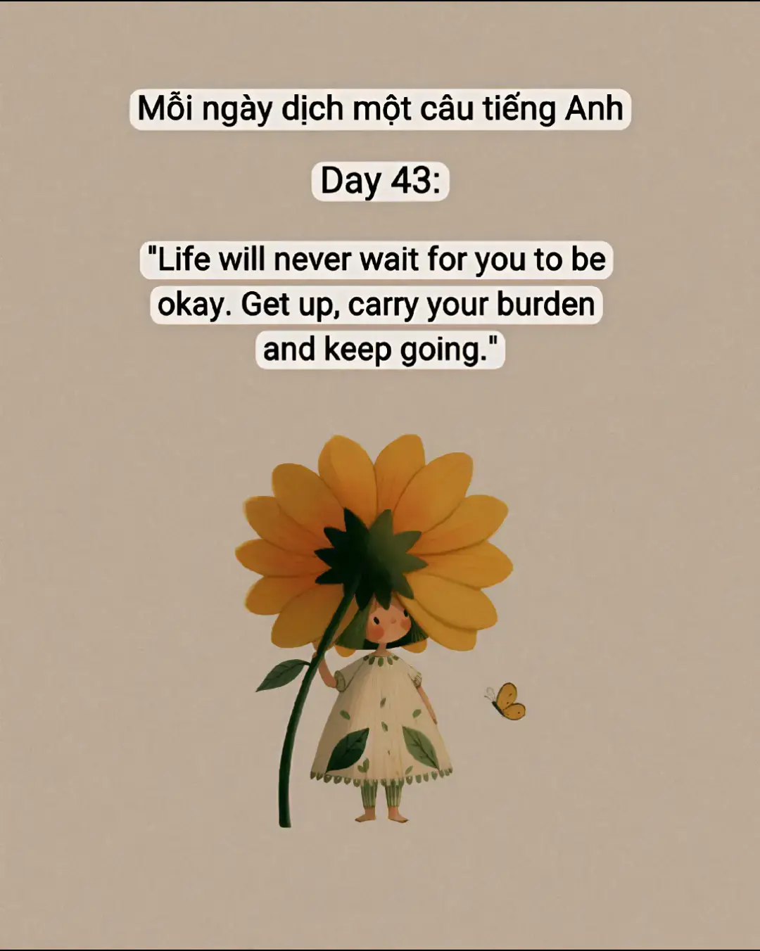Gục ngã không đáng sợ. Dừng lại mới là điều đau đớn nhất 🔥  Hãy dịch cùng mình nha 💪💪 #motngay1cau #lifequotes #englishquote #hoctienganh #selflove #fyp #english