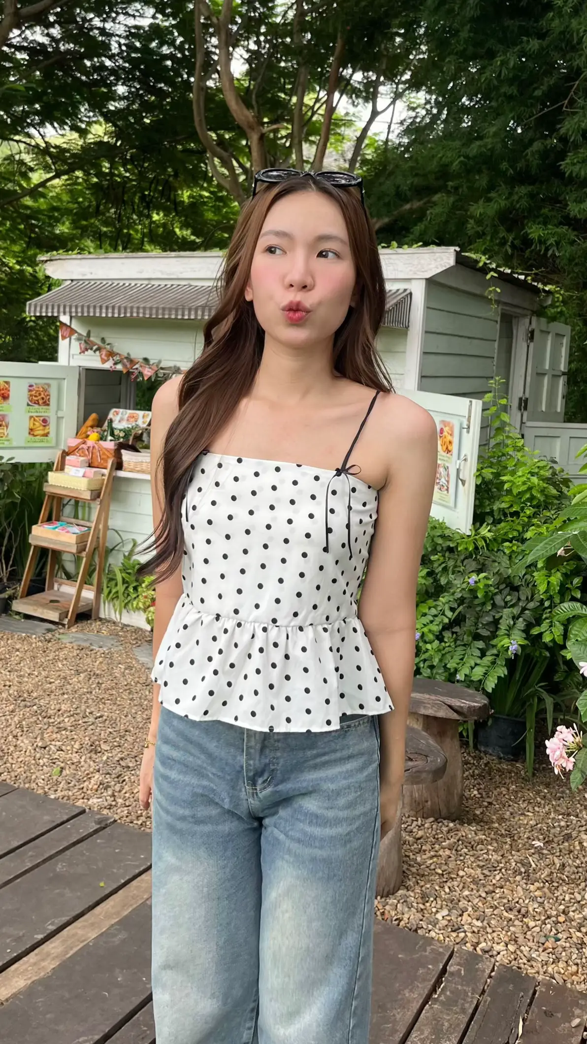 เสื้อน่ารักมั่กก🫶🏻💖 #OOTD #outfitideas #tiktoklooks #เสื้อผ้าแฟชั่น #เสื้อลายจุด #เสื้อโพกาดอท #เสื้อpolkadot #polkadot #เสื้อลายpolkadot #เสื้อสายเดี่ยว #เสื้อสายเดี่ยวน่ารัก #เสื้อสายฝอ #เสื้อน่ารัก #แต่งตัวไปคาเฟ่ #ชุดไปทะเล #ชุดไปคาเฟ่ #ชุดน่ารัก #ไอเดียแต่งตัว #ชุดหวานๆ #ลูกคุณหนู #สม็อคหลัง #กางเกงยีนส์ #กางเกง #กางเกงขายาว #กางเกงยีนส์ทรงกระบอก #กางเกงยีนส์เอวสูง 