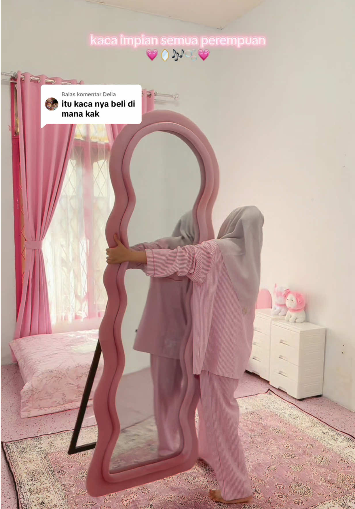 Membalas @Della #fyp #dekor #kamar #pink #dekorkamar #dekorkamarpink #aesthetic #beauty #cermin #kaca #cerminaesthetic 