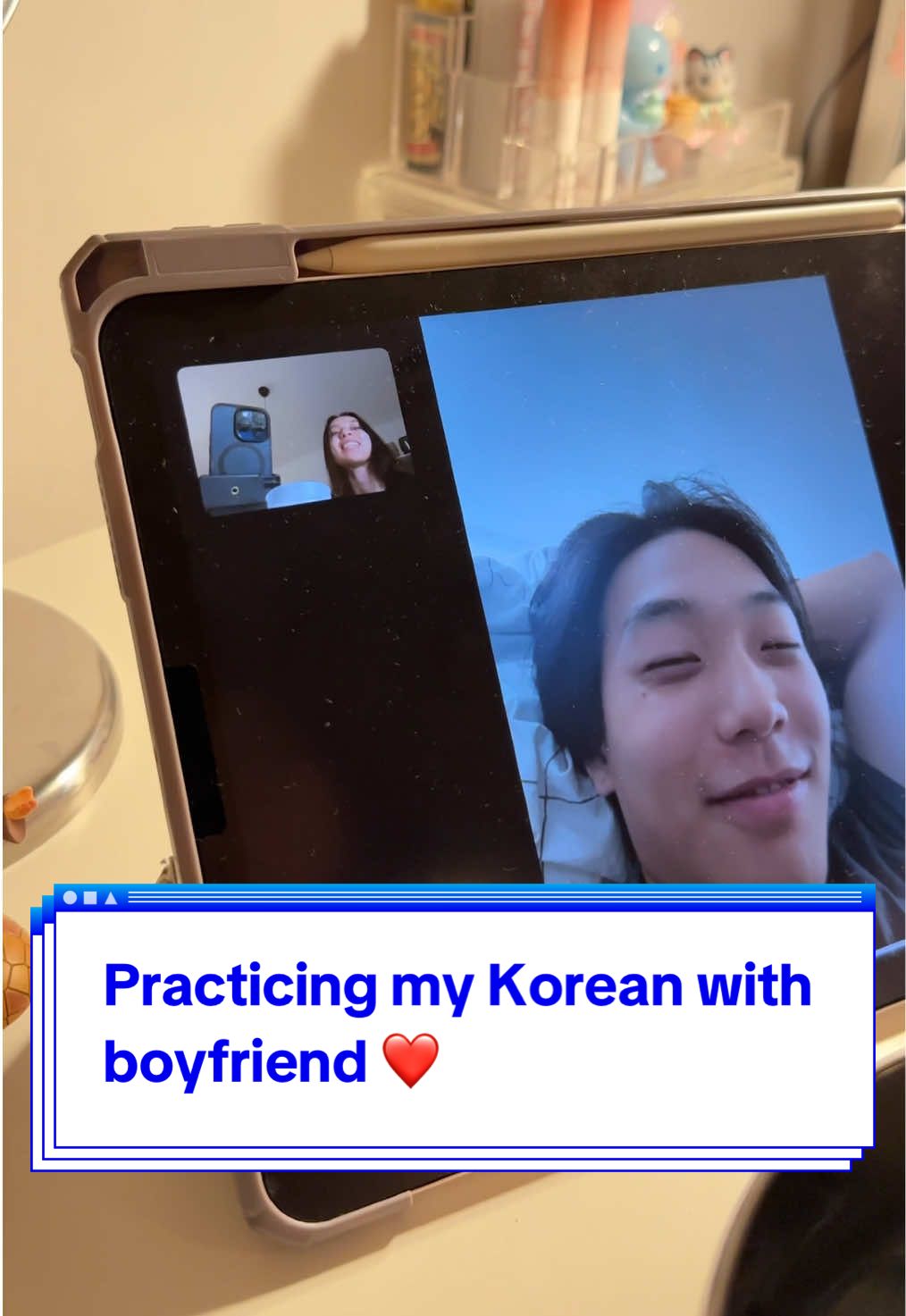Practicing my Korean with my boyfriend 🤠🇰🇷 #study #korean #studykorean #kpop #kdrama #boyfriend #couples #couplegoals #커플 #국제커플 #한국어 #Relationship #koreanstudy 