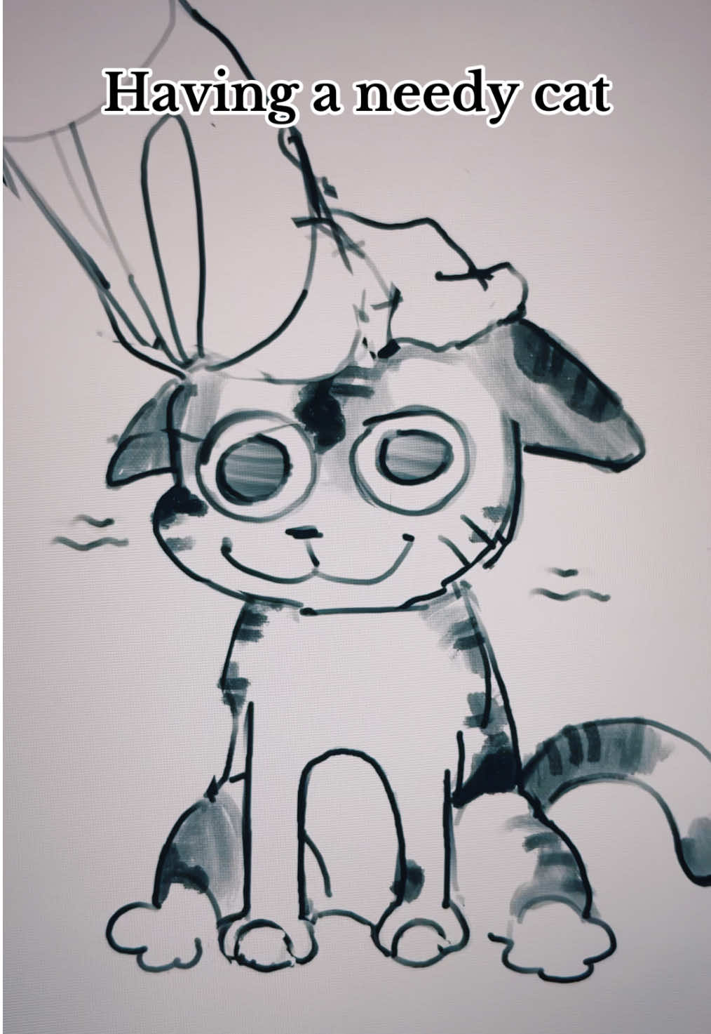 The instant I stop petting her, I’m the asshole 💔 Wouldn’t want her any other way #fyp #art #cats #meow #drawing #personalart #artist #relatable #sketch #artwork #pet #oc #artmemes #igotaglockinmyrari 