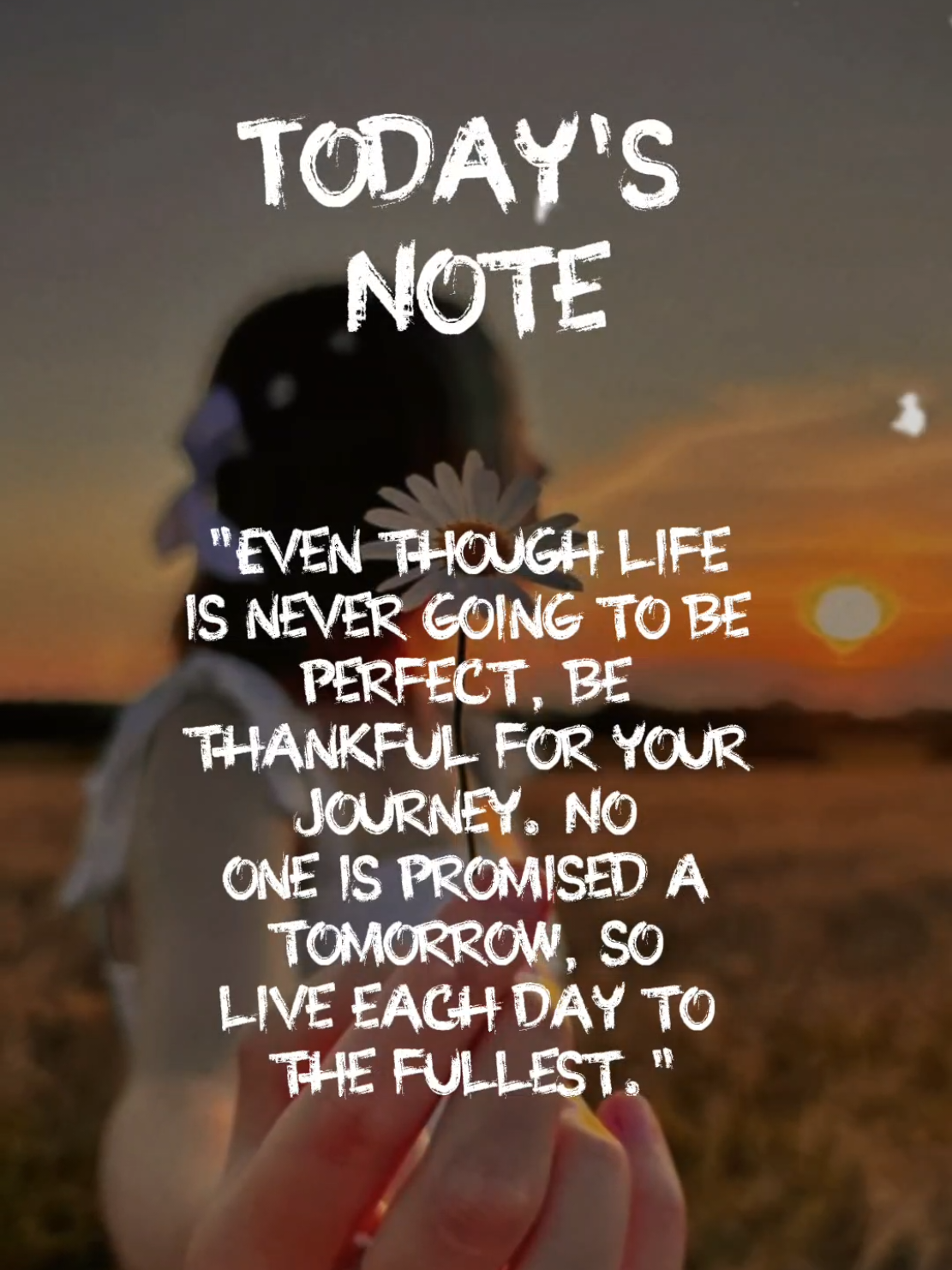 𝙀𝙫𝙚𝙣 𝙩𝙝𝙤𝙪𝙜𝙝 𝙡𝙞𝙛𝙚 𝙞𝙨 𝙣𝙚𝙫𝙚𝙧 𝙜𝙤𝙞𝙣𝙜 𝙩𝙤 𝙗𝙚 𝙥𝙚𝙧𝙛𝙚𝙘𝙩, 𝙗𝙚 𝙩𝙝𝙖𝙣𝙠𝙛𝙪𝙡 𝙛𝙤𝙧 𝙮𝙤𝙪𝙧 𝙟𝙤𝙪𝙧𝙣𝙚𝙮. 𝙉𝙤 𝙤𝙣𝙚 𝙞𝙨 𝙥𝙧𝙤𝙢𝙞𝙨𝙚𝙙 𝙖 𝙩𝙤𝙢𝙤𝙧𝙧𝙤𝙬, 𝙨𝙤 𝙡𝙞𝙫𝙚 𝙚𝙖𝙘𝙝 𝙙𝙖𝙮 𝙩𝙤 𝙩𝙝𝙚 𝙛𝙪𝙡𝙡𝙚𝙨𝙩. #CapCut #template #quotes #notes #reminder #motivation #inspiration #foryoupage #fyp 