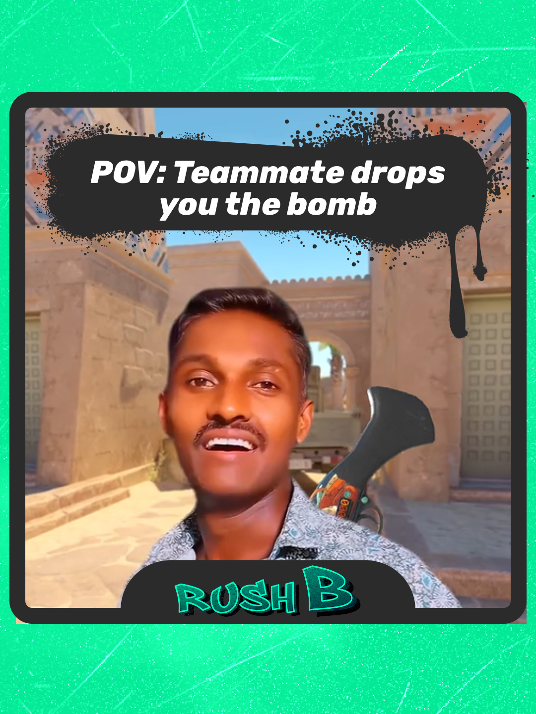 🐓 Rush B: POV - Teammate drops you the bomb💥 🔥 Be one step ahead, become a master of tactics!🎮 ⚠️ Fake gun ⚠️ #cs #cs2 #mem #meme #memes #funny #rushb