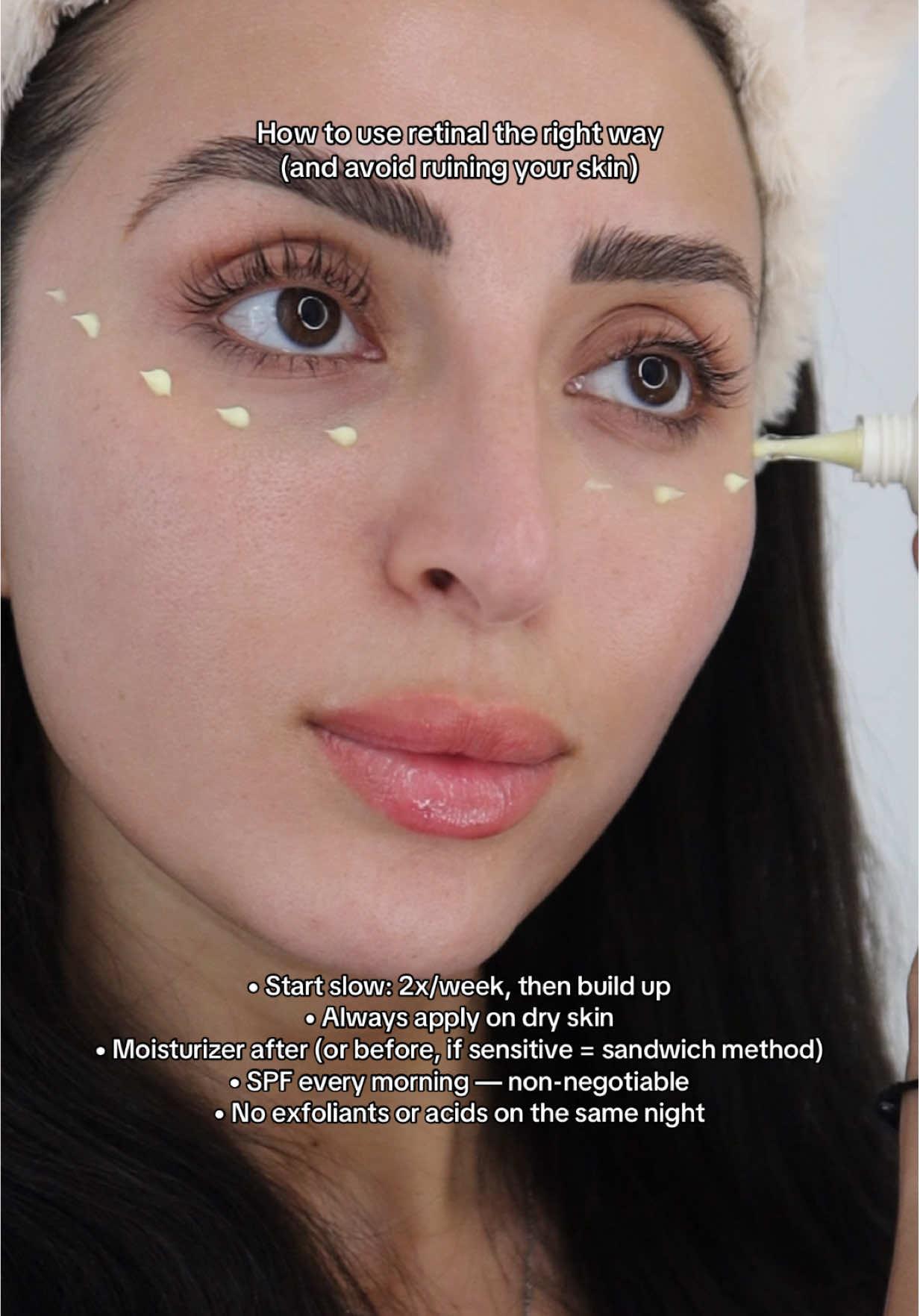 Réponse à @Bella ♥️🧠  HOW TO USE RETINAL ? @KSECRET Store US @ksecret_influencer @KSECRET GLOBAL  • Start slow: 2x/week, then build up • Always apply on dry skin • Moisturizer after (or before, if sensitive = sandwich method) • SPF every morning — non-negotiable • No exfoliants or acids on the same night #retinal #retinalserum #ksecret #seoul1988 #seoul1988serum 