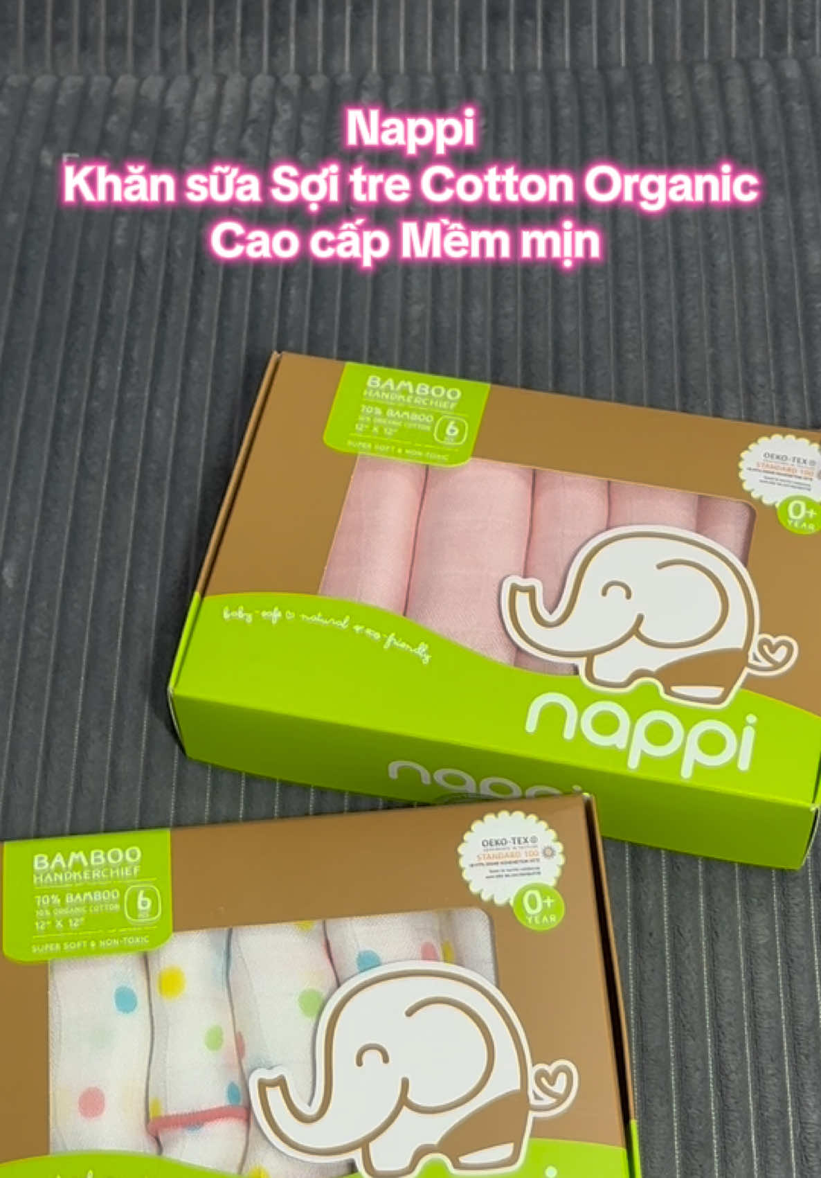 🍼Da bé là số 1 – Khăn cũng phải chọn loại “xịn”! Mềm như mây ☁️ – Mát như gió 🍃 – Thấm hút cực đỉnh 💧 Mẹ thông minh chọn khăn sữa sợi tre – cotton organic, an toàn tuyệt đối cho bé yêu 💚 #KhănSữaXịn #ChămConNhẹTênh #ĐồSơSinhChuẩnMẹBỉm #TikTokMadeMeBuyIt #NappiBaby #MềmMịnChạmLàMê #trending #xuhuong 