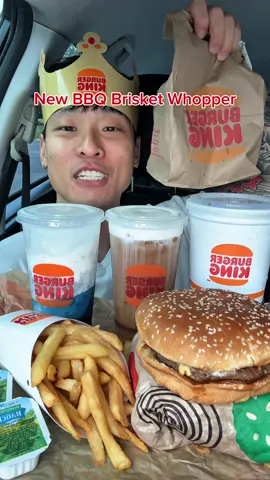@Burger King new bbq brisket whopper was so good. And the new cotton candy drink #whopper #burgerking #eatingshow #mukbangeatingshow #fypシ゚viral 