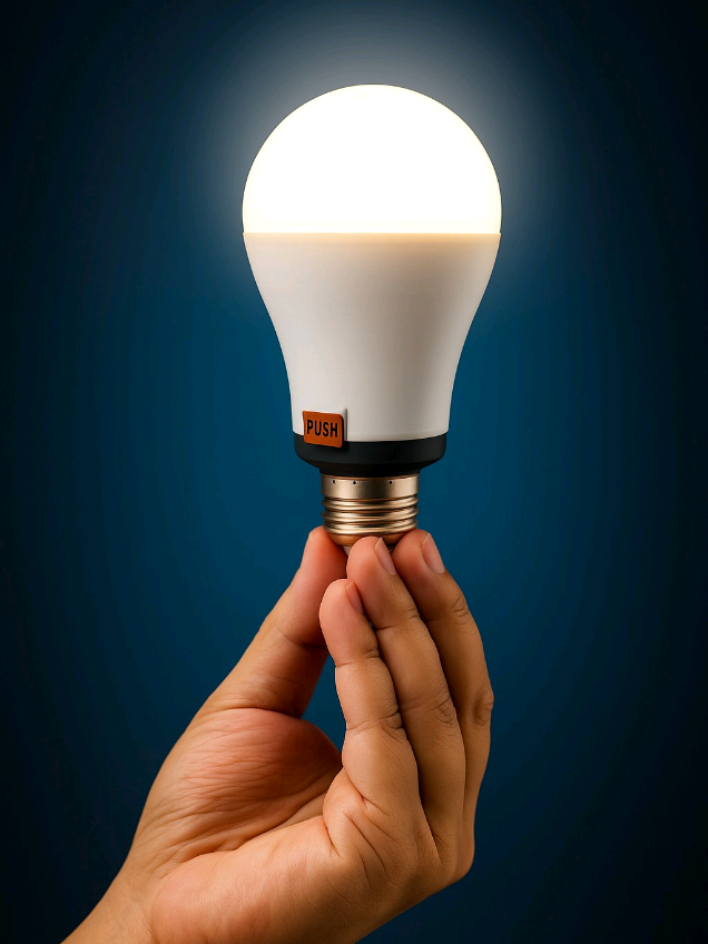 Lâmpada de emergência recarregável com bocal E27 💡 Acabou a luz? Ela Ainda acende!⚡ Quem usa, nunca mais fica no escuro 🛒 #lampadadeemergencia #utilidades #triangletop #foryou #achadinhos #tiktokshop 