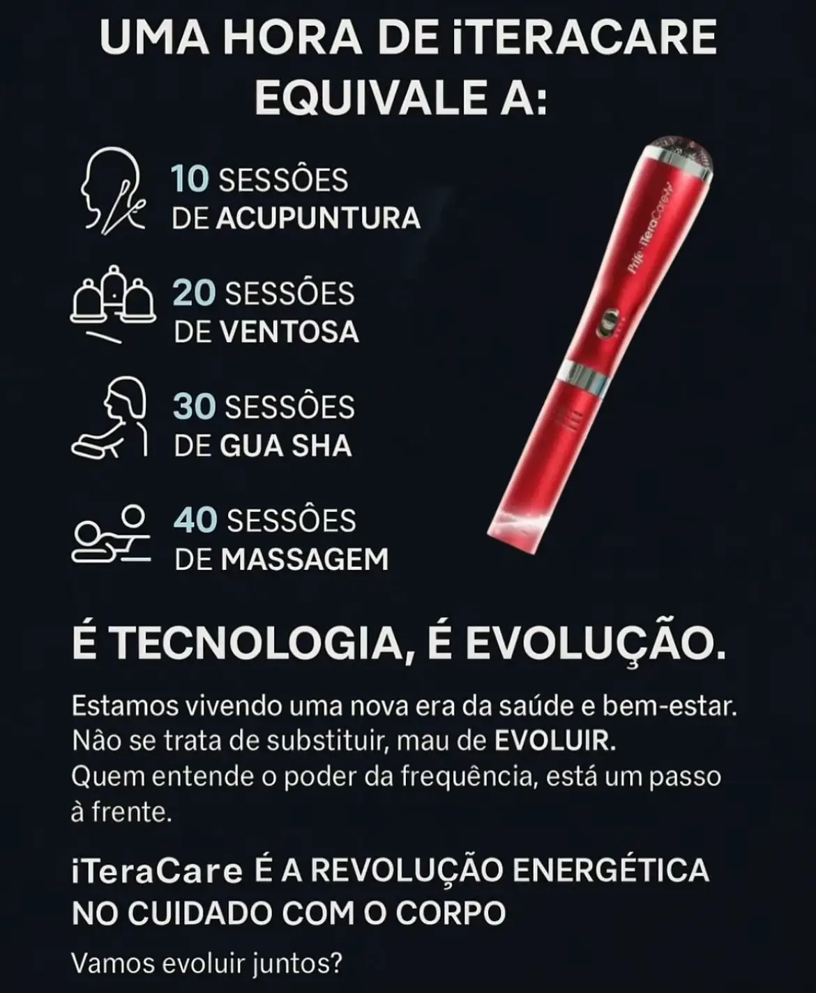 A @prife.brasil está trazendo uma inovação na área de terapia integrativa onde visa cuidar do ser humano como um todo, ou seja, corpo, mente e espírito (sem se quer ingerir algum remédio) podendo ativar o poder de auto cura do nosso corpo de forma natural e não invasiva utilizando apenas um sopro quente com 3 tecnologias que são: Energia Terahertz, energia quântica e quartzo óptico.  Esse aparelho consegue penetrar de 20 a 30cm atingindo a nossa medula óssea e liberando células tronco (quanto mais células tronco liberado no nosso corpo, maior o nosso poder de auto cura)  Conheça esse aparelho incrível que está deixando todo mundo apaixonado e o que ele é capaz de fazer 🤩😍 #iteracare #saudeebemestar #prifeinternational #terahertz 