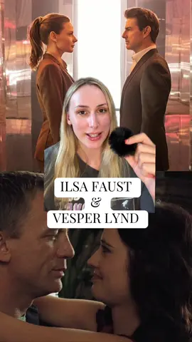 my favourite two fictional spies from the mission impossible franchise and the james bond franchise. i just love it when women are more than a love interest but a complex character.  do you love ilsa faust and vesper lynd? did you instantly see the similarities?  #WhatToWatch #missionimpossible #ilsafaust #vesperlynd #jamesbond #filmtok #films #movies 