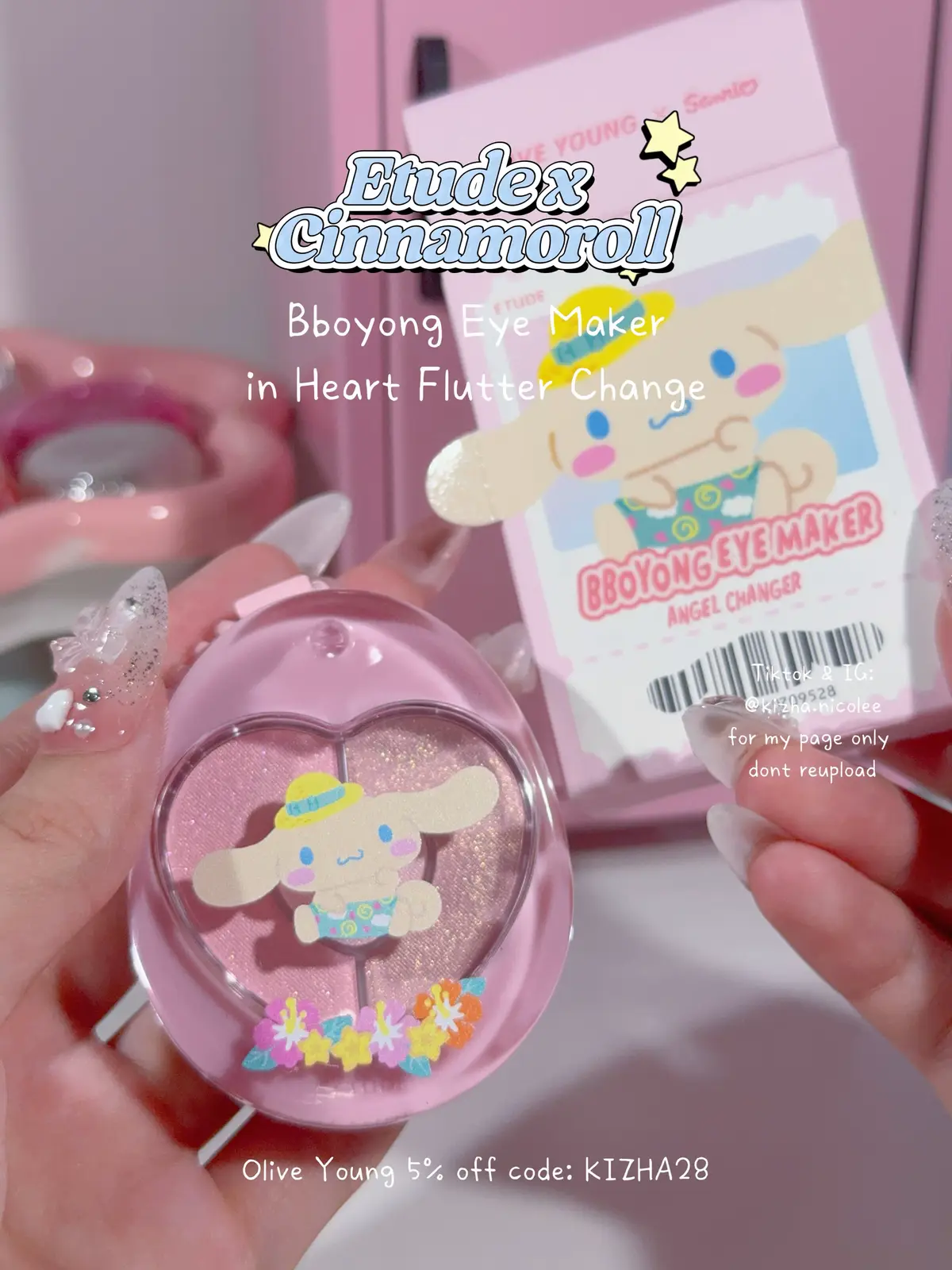 etude x tanning cinnamoroll Bboyong Eye Maker in Heart Flutter Change 🩵 Get it too in @OLIVE YOUNG Global App and get 5% off using my code “KIZHA28”❤️ #etude #etudecinnamoroll #cinnamoroll #oliveyoung #oliveyoungaffiliate 