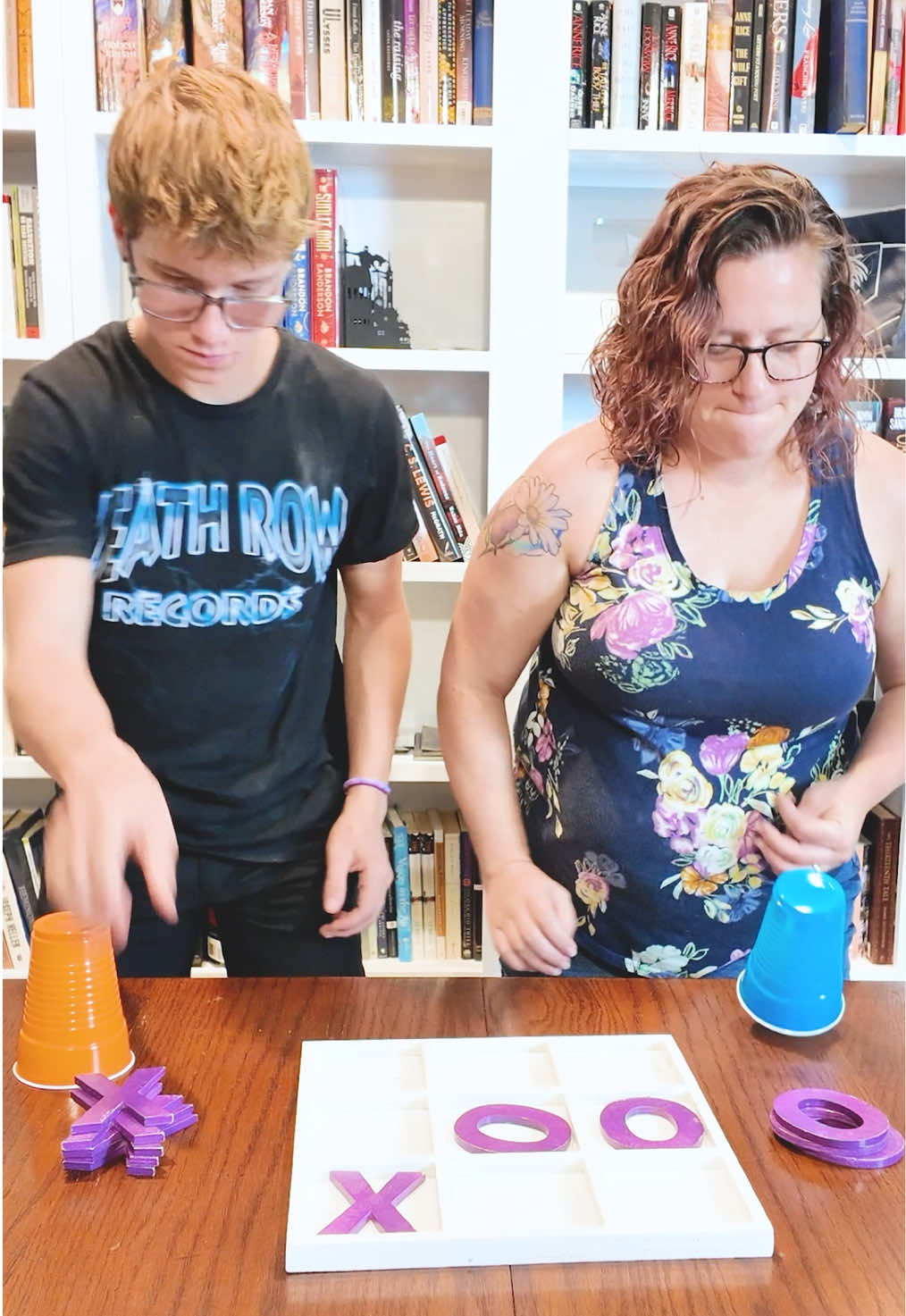 Mom vs Son Flip Cup TicTacToe! #familytime 