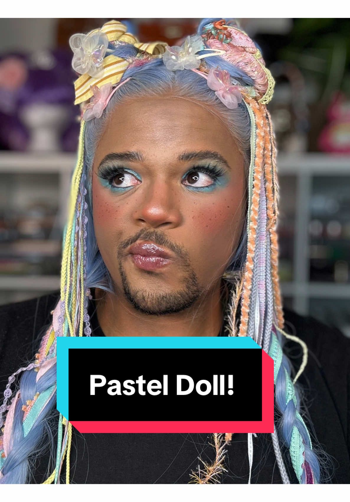 Happy to be back at it with this cute pastel doll look!i missed doing makeup looks, but happy I took a break! Enjoy this fun creative makeup look! Using @DanessaMyricksBeauty @Armani beauty @Fenty Beauty @Pat McGrath Labs #makeup #makeuplooks #makeuptutorial #beauty #doll #cutemakeup #queermakeup #pastelgoth #beauty #creatorsearchinsights 
