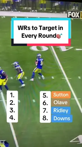 WRs to Target in Every Round🎯 #fantasyfootball #fantasycontent #fantasydraft #fantasywrs #nflconvo 