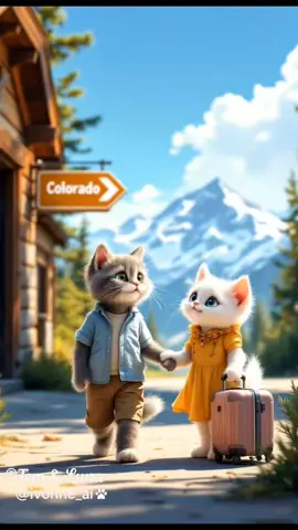 Tom & Luna's Adventures 🐾  in Colorado Springs  #ai #TomandLuna #cutetiktok #kitten #travel #coloradosprings #unitedstates 