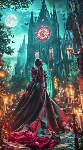 The vampire queen returns to her crimson throne, beneath a bloodlit moon and burning cathedral glass. Will you follow her into the night? #darkfantasy 