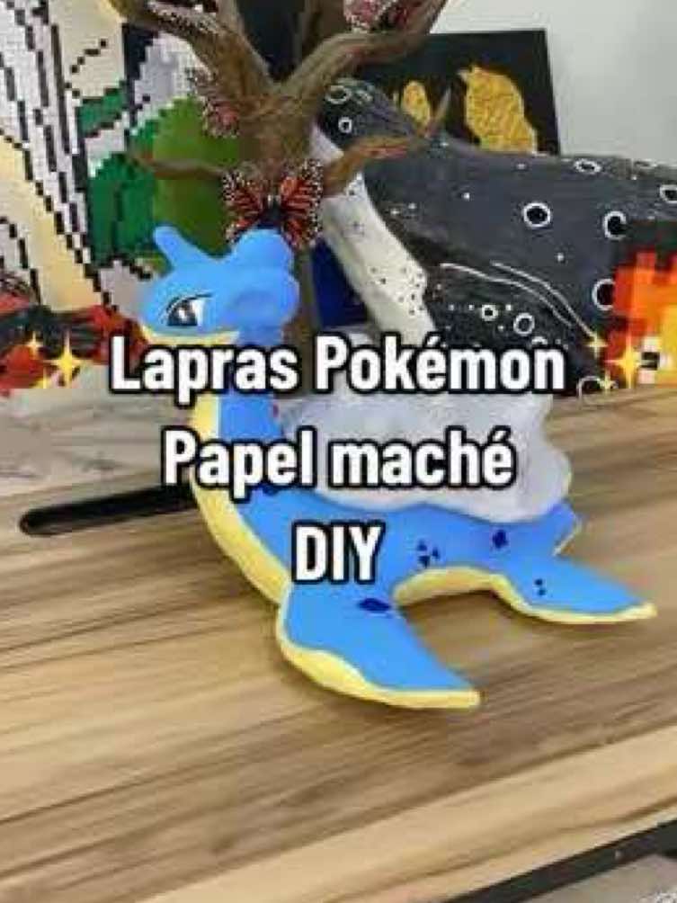 Respuesta a @Soy jojo  Lapras Pokémon Papel maché.✨🌊 Quien no ama a lapras ? 🩵. #DIY #tutorial #craft #handmade #homedecor #soyjojo #papelmache #carboard #pokemon #pokemoncards #pokemontiktok #pokemongo #pokemoncomunity #pokemonfan #waterpokemon #lapras #lapraspokemon #ocean #sea #searoom #oceano 