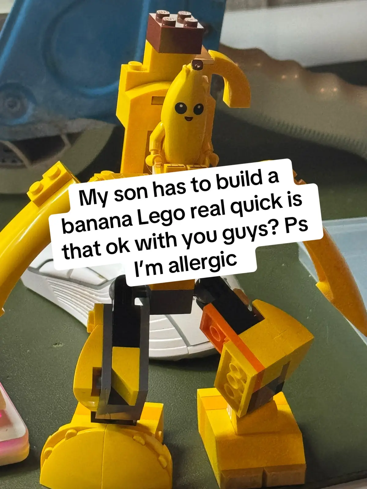 @lego my son built a banana Lego “mec” you better comment and say something nice 👊 #lego #appointment #fyp 