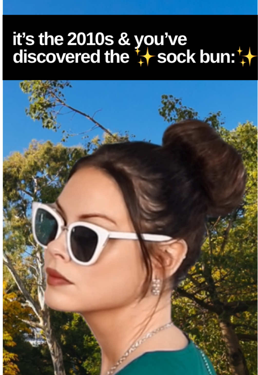 Sock buns were iconic for #millennials in the #2010s! #nostalgia #tumblr #relatable #fashion #sockbun #throwback #hairstyle #fyp 