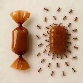 Look closely at this picture 👀 One candy is wrapped and untouched. The other is exposed and swarmed by ants. Sometimes, the attention you’re getting isn’t because you’re 