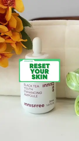 Reset your skin with Black Tea Ampoule! 🤎  #INNISFREE #INNISFREEindonesia 