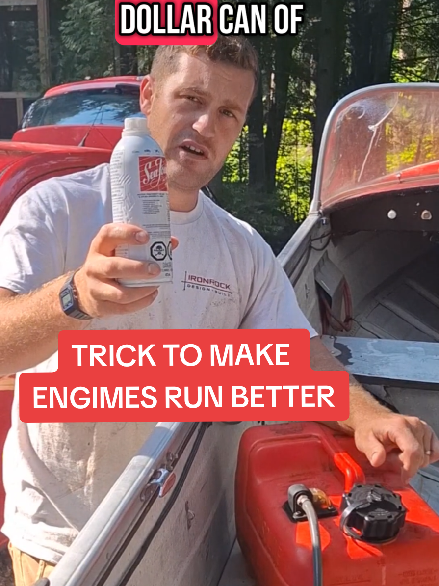 Simple trick to keep your small engines running better. Grab a $10 bottle of @seafoamworks and ad it to your fuel. This helps clean out your carbs, fuel lines and injectors which makes your engine run better and for longer. #enginerepair #smallengine #smallenginerepair #mechaniclife #boattip 
