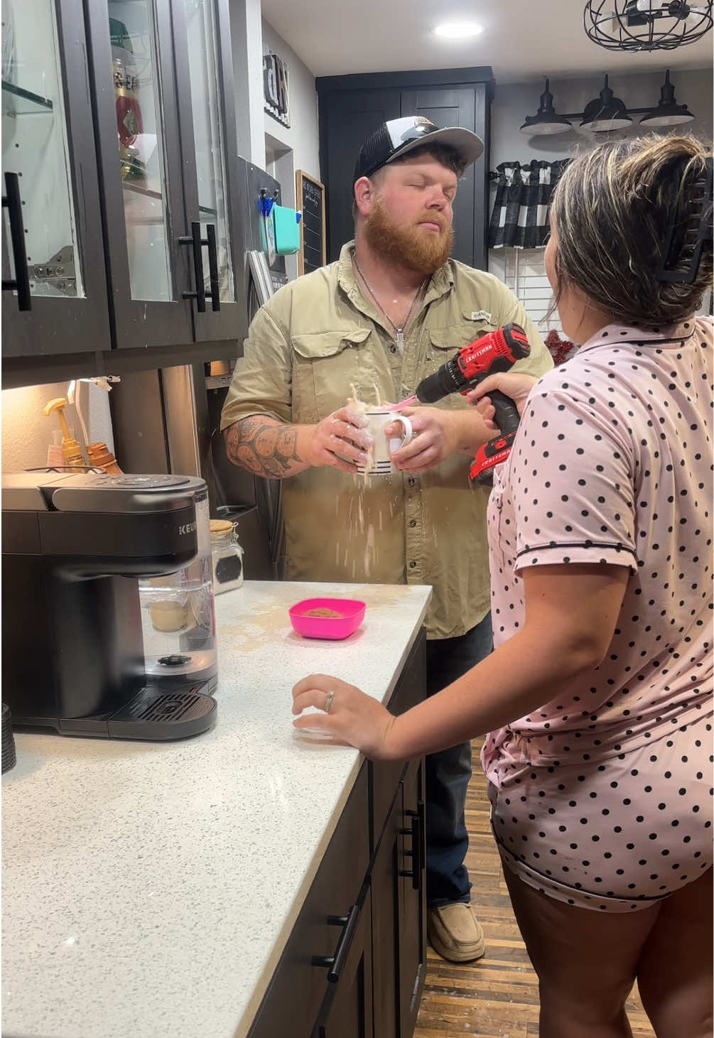 Drilling is the new way🤣 #couplehumor #comedy #funny #marriedlife #husbandwife #Love #couplecomedy #lol #humor #prank 
