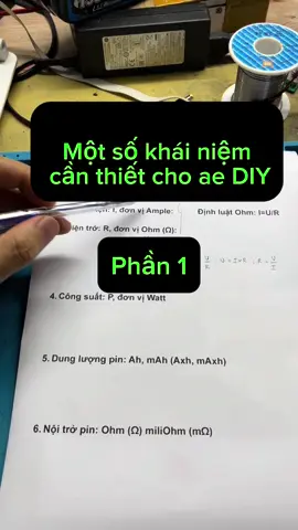 Điện áp, dòng điện, công suất, dung lượng pin, nội trở pin, một số khái niệm cơ bản #electronics #DIY #LearnOnTikTok #dientucoban 