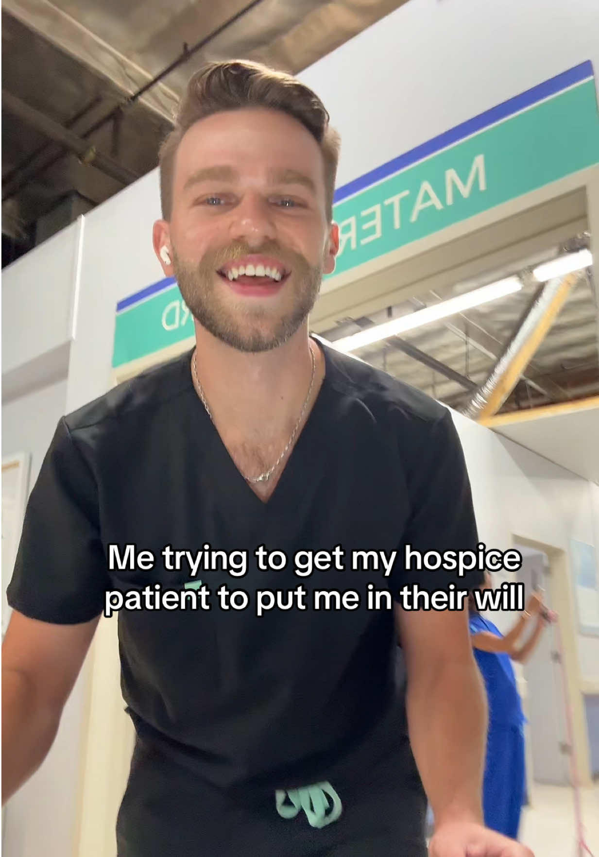 Disclaimer: I would never do that and I also would never ChatGPT myself into their family photos #nurse #patient #hospice #gay 