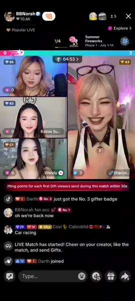 bbnorah0 vs samael6688vs rainie.sunshine92 vs Wendy free for all match full pk battle round 6#fyp #bbnorah 