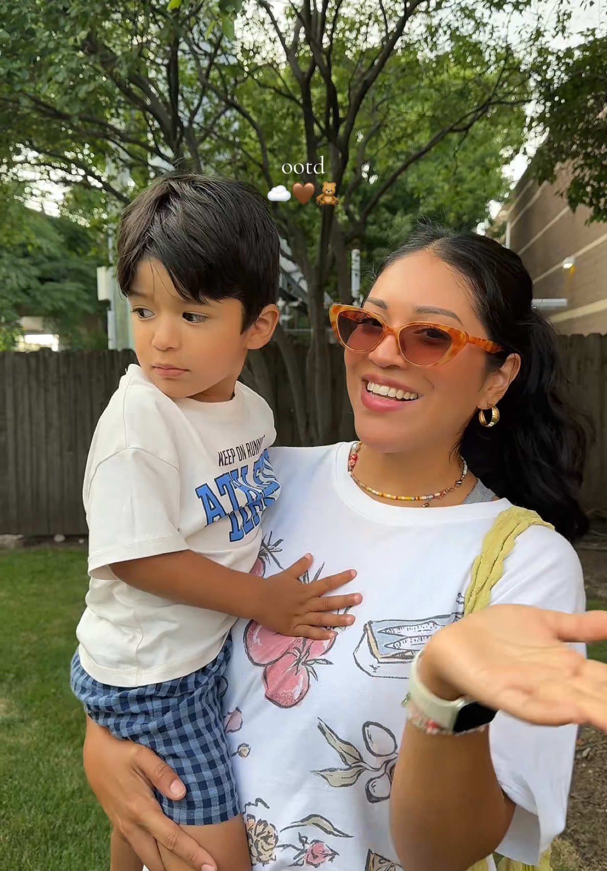 feat. my lil baby bear 🥹🥰🤎🧸 #motherandson #corazondemelon #outfitsinspo #summeroutfits #toddlermom #momlife 