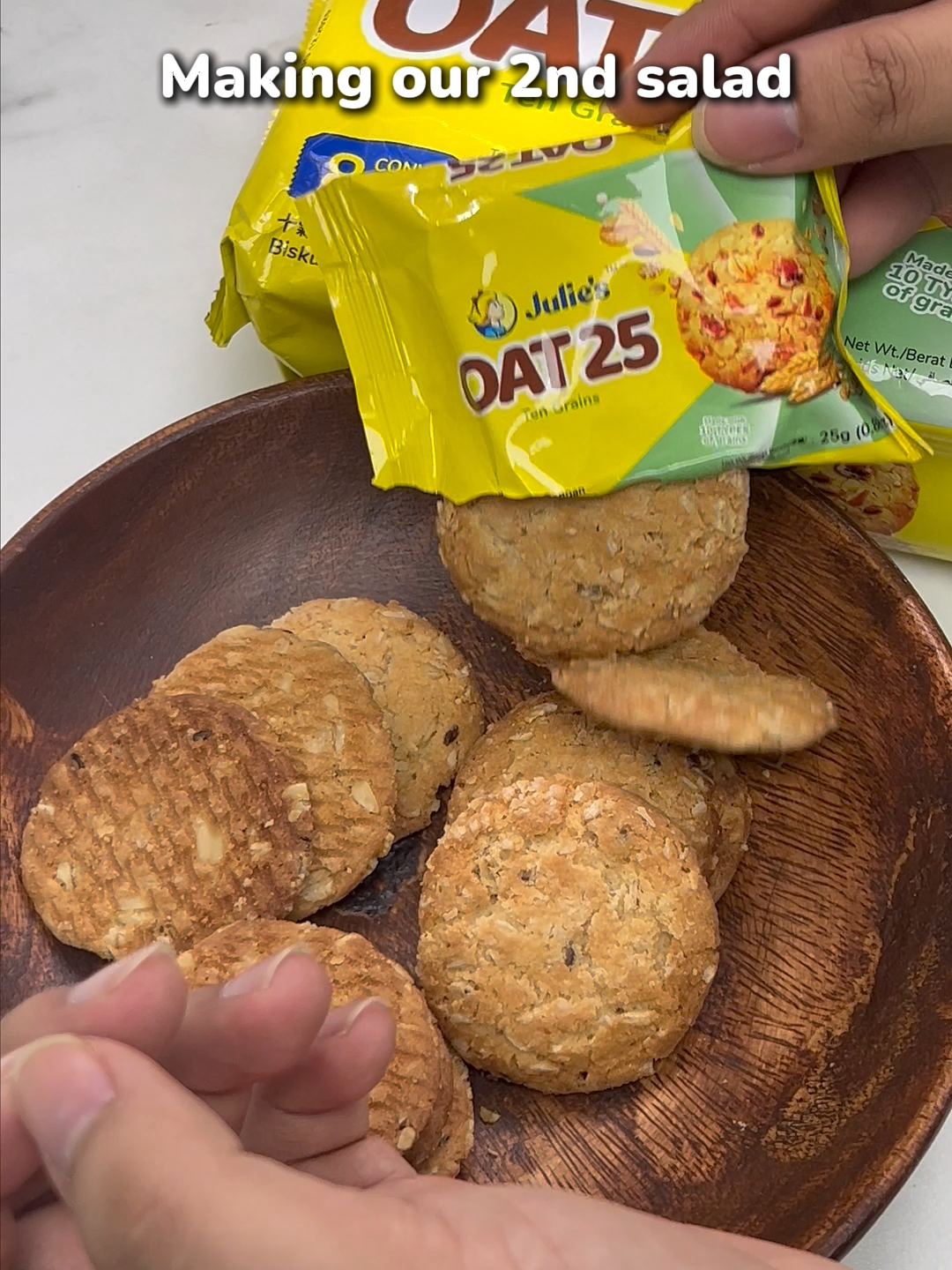 Well… we love salad — but make it Julie’s biscuit. 🥗🍪✨ #JuliesBiscuit #JuliesNotTheBakeshop #biscuit #Snackbreak #foryou