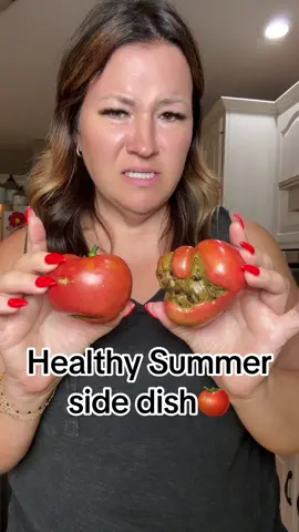 Healthy summer tomato side dish #tomato #sidedish #EasyRecipe #basil ##lowcarb
