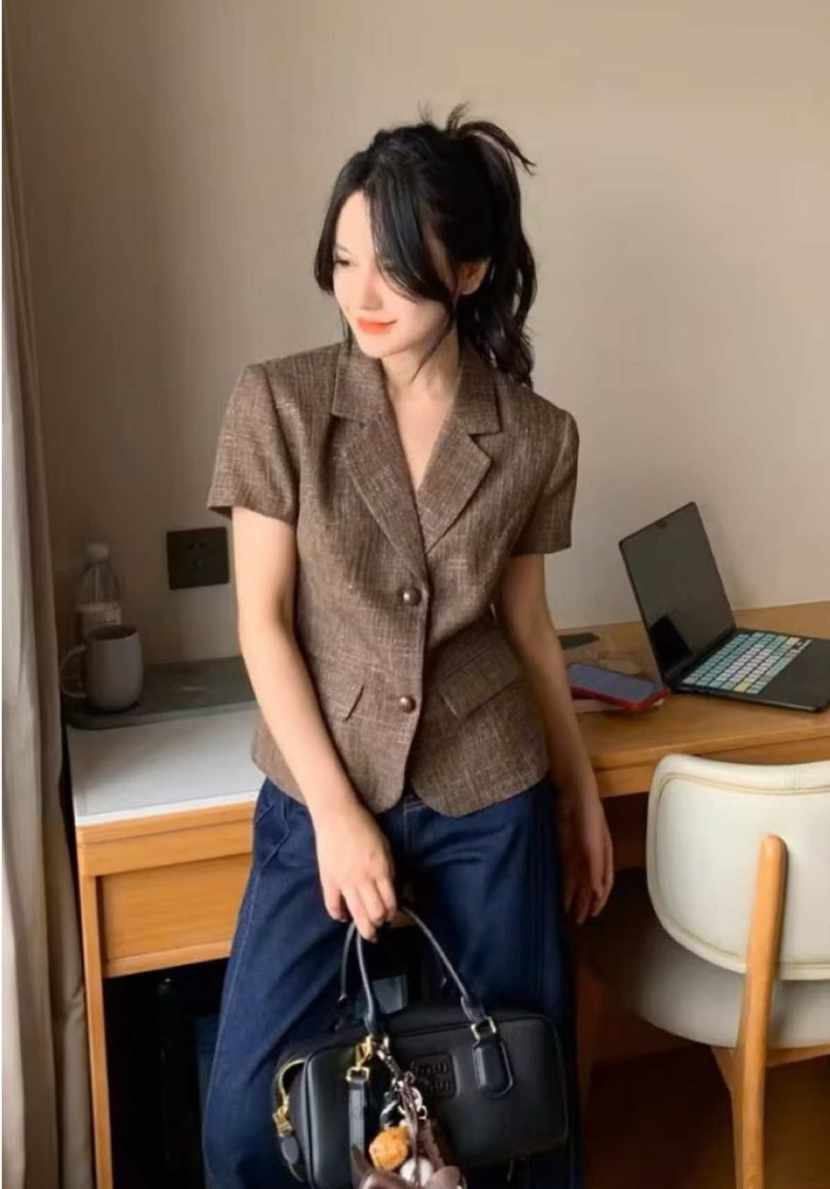 B8 Áo Vest Nữ Cộc Tay Dáng Ngắn Hàn Quốc #xuhuong #aovestnu #aovestcoctay #aovestnucongso #review #thoitrangnu #outfit 