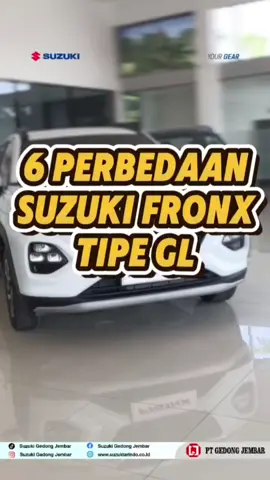 Mau tau apa aja perbedaan mobil Suzuki Fronx Tipe GL, GX & SGX..?  Suzuki Fronx tipe GL menjadi varian paling terjangkau, yuk simak perbedaannya 😉 ------------------------------------------ Untuk Informasi lebih lanjut, Hubungi : 📲 Customer Service (WA : 0821-2222-1459) 🌏 www.suzukiarindo.co.id #SuzukiFronx #Fronx #gedongjembar #gedongjembartegal #gedongjembarpemalang #gedongjembarpekalongan #gedongjembarbatang #gedongjembarbrebes #suzuki #yourgear #viral #fyp 
