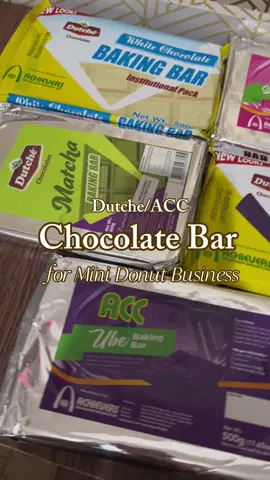 dutche chocolate bar for mini donut business #chocolatebar #dutche #acc #bakingbar #minidonut #minidonutbusiness #messydonut #minidonutglazed #fyp 