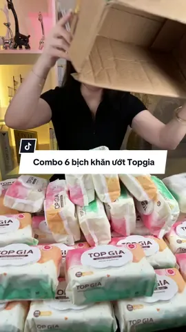 Thùng 6 bịch khăn ướt Topgia, loại 80 tờ, không paraben, không hoá chất, không mùi hương. An toàn nhẹ dịu cho da. Giá 99k ưu đãi đợt đầu, mời cả nhà chốt đơn nha☺️ #xuhuong #muataitiktok #khangiay #khangiayuot #giayuot #giayuotgumi #khangiayuotkhongmui #gumi #topgia #khanuottopgia 