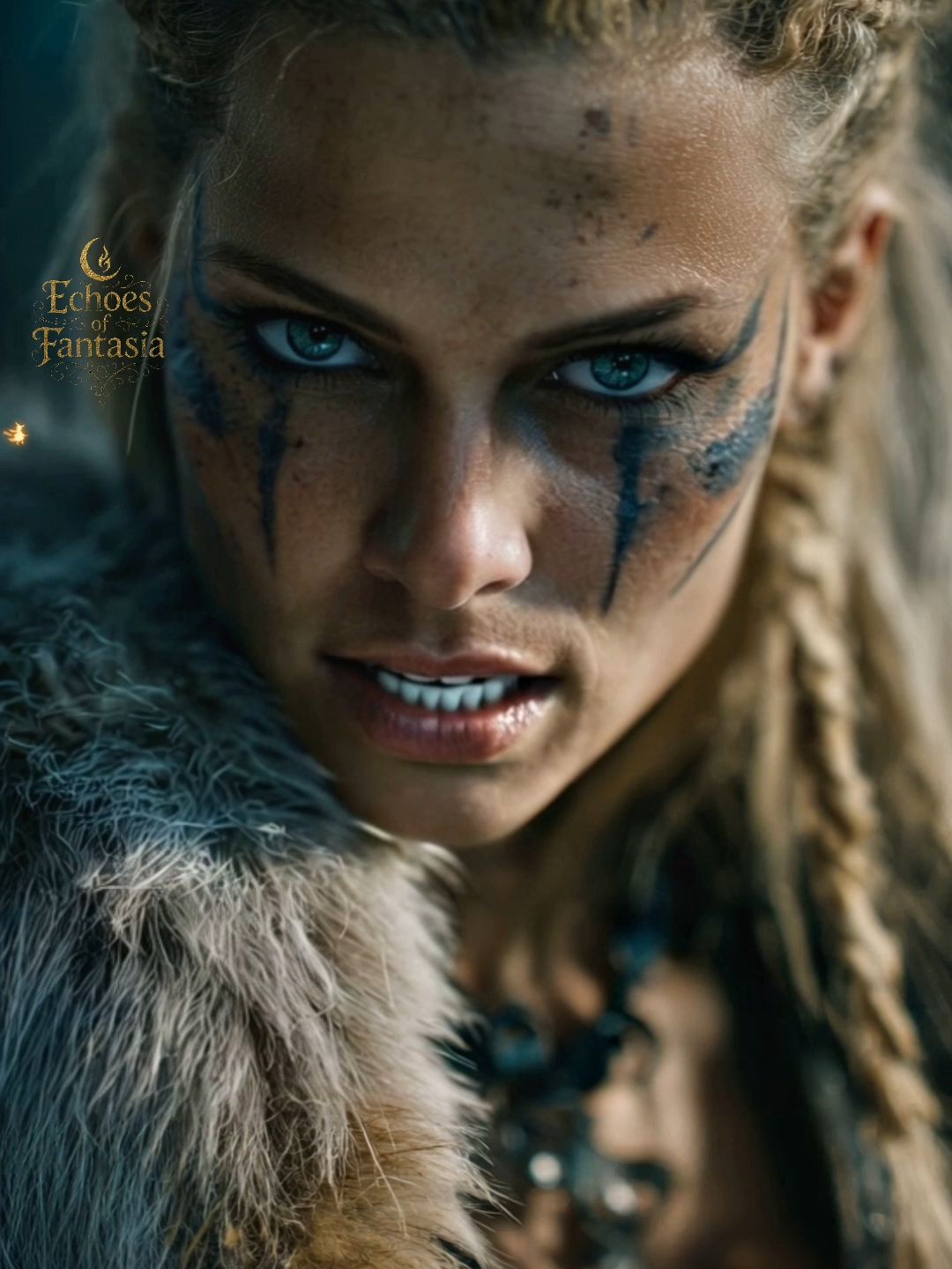 🪓 “War Queen of the North” ❄️🔥 Behold her fierce gaze and battle-worn armor —  this War Queen rules not by birthright, but by the  strength of her axe and the loyalty she’s earned in  countless campaigns.  Her braids are woven with the history of her people,  and her furs carry the chill of the northern winds.  She stands unbroken, unbent, the very spirit of defiance. Would you follow her into battle?  Or challenge her for the throne? ⚔️ 👑 Tell me in the comments! #AmbientFantasy #EchoesofFantasia #WarQueen #EpicFantasy #VikingInspiration