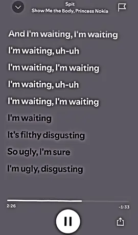 Spit-Show Me the body, Princess Nokia#fyp #spotify #songs #music #foryoupage #fypシ #viralvideo #viral #lyrics #spotifylyrics #parati