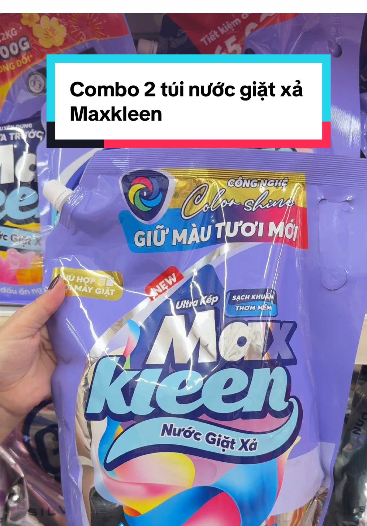 Combo 2 túi nước giặt xả Maxkleen sạch khuẩn, thơm mềm#nuocgiatxa #maxkleen #nuocgiatmaxkleen 