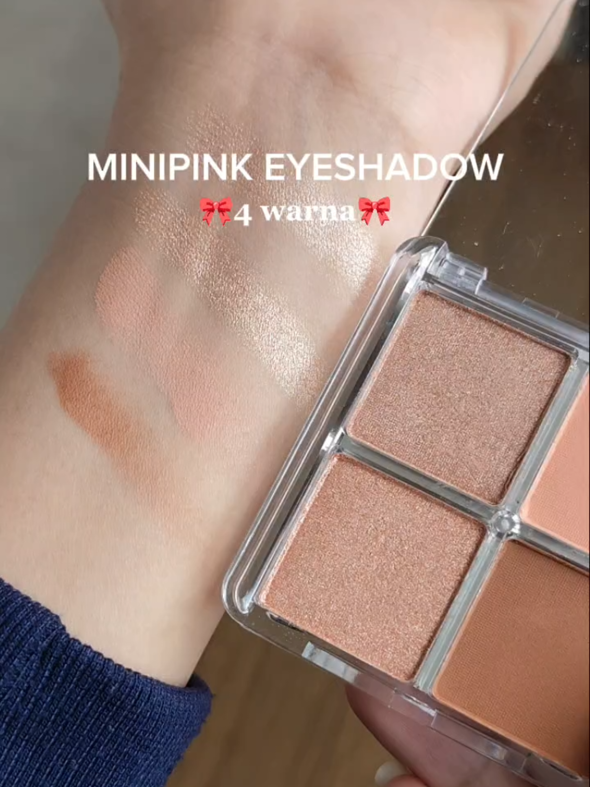 under 10rb?!! mana cakep bgt lagi warna”nya 😍👏🏻✨💕#minipink #eyeshadow #glitter #makeup #4warna #Guncang77SpesialGajian #AffiliateLinkTiktok 