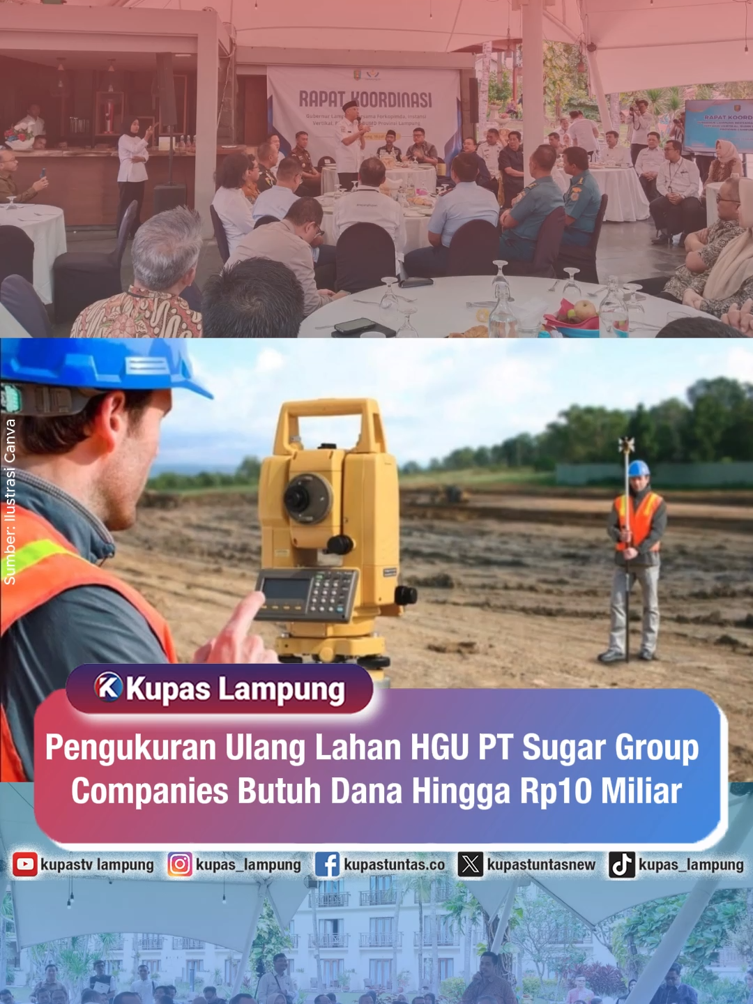 Pengukuran Ulang Lahan HGU PT Sugar Group Companies Butuh Dana Hingga Rp10 Miliar . . Pengukuran ulang lahan Hak Guna Usaha (HGU) milik PT Sugar Group Companies (SGC) seluas lebih dari 84 ribu hektar di Tulang Bawang dan Lampung Tengah diperkirakan membutuhkan anggaran hingga Rp10 miliar. Kepala Kantor Wilayah BPN Provinsi Lampung, Hasan Basri Natamenggala, menyampaikan bahwa biaya tersebut mencakup PNBP serta mobilisasi petugas dan peralatan dari pusat. Pengukuran hanya dapat dilakukan atas persetujuan atau permintaan perusahaan, sesuai arahan hasil RDP dengan Komisi II DPR RI. - Untuk berita selengkapnya, baca di www.kupastuntas.co - #HGU #SugarGroupCompanies #BPNLampung #PengukuranUlang #ATRBPN #LahanSGC #LampungBarat #TulangBawang #LampungTengah #KomisiIIDPR #BeritaLampung #Kupastuntas #BPN #HGU2025 #BeritaTerkini #IsuPertanahan