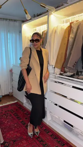 GRWM: Effortless Office Chic 🤎✨ Styling a long black satin dress with a khaki blazer for the ultimate elevated workwear look. Perfect for a corporate meeting, a day at the office, or chic business casual vibes. Neutral tones, clean lines, and power dressing energy—this is your sign to embrace minimalist fashion that still makes a statement. #GRWM #WorkOutfitIdeas #BusinessCasualStyle #CorporateFashion #OfficeStyleInspo #NeutralOutfit #BlazerStyle #SatinDressOutfit #LuxuryWorkwear #ChicMinimalism #GetReadyWithMe #OutfitReel #StyleInspo