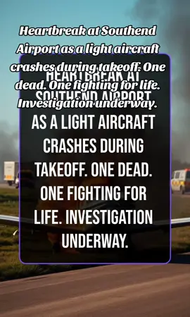 Heartbreak at Southend Airport as a light aircraft crashes during takeoff. One dead. One fighting for life. Investigation underway. #southend  #planecrash  #BreakingNews  #UKNews  #aviationdisaster  #fyp #unitedkingdom 