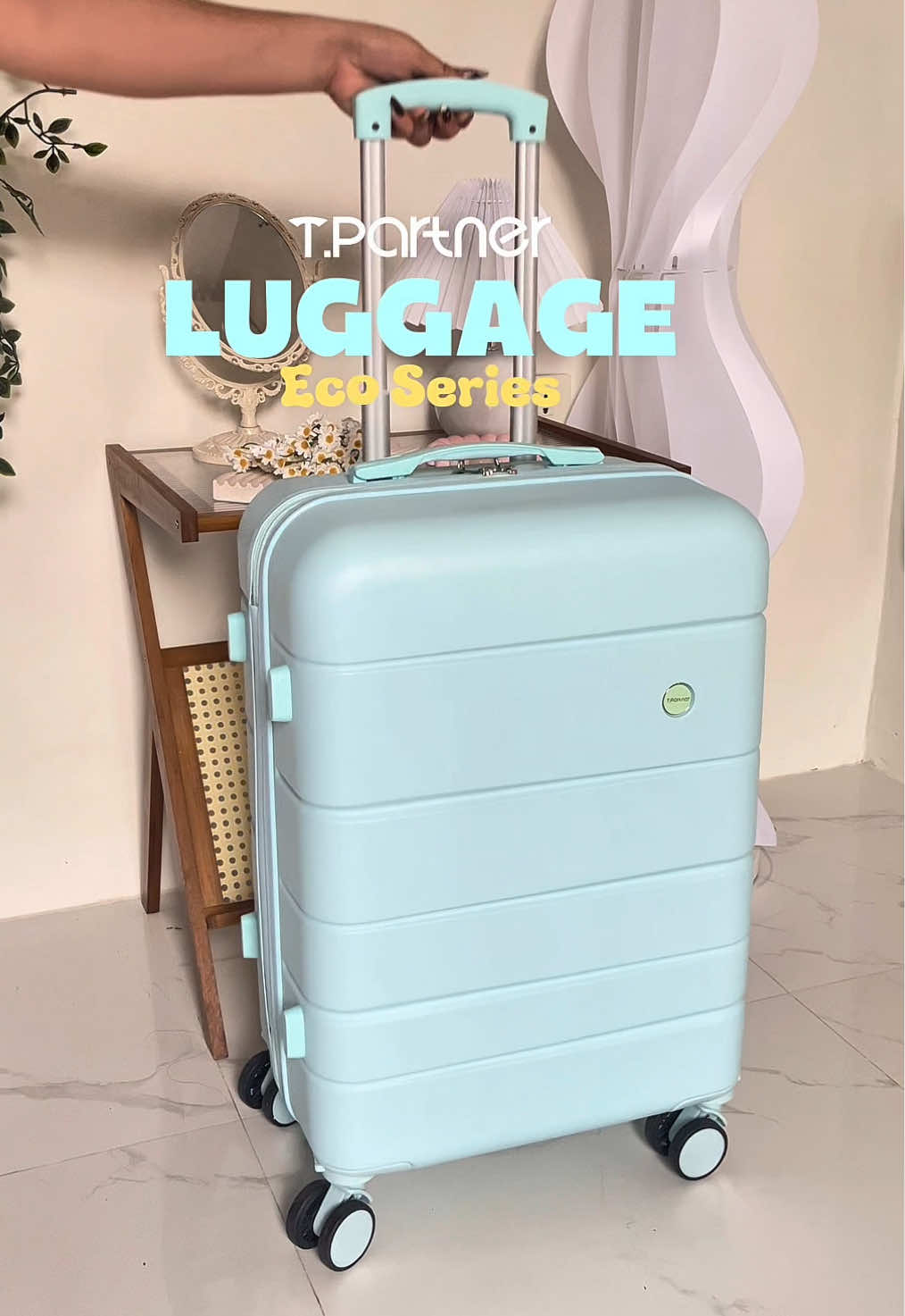 Lovin’ my new luggage from @Tpartner eco series 🩵🧳 #tpartnerluggage #tpartner #tpartnerecoseries #travelluggage #luggage 