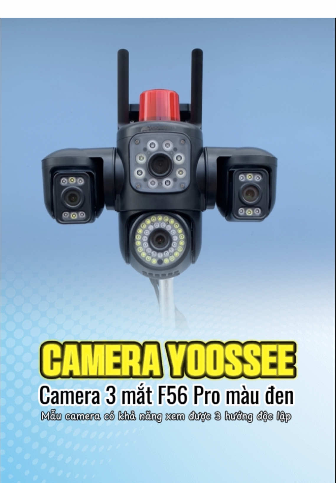 Camera 3 mắt xoay phiên bản Pro màu đen cho ai cần.                               #camerayoosee #camera3mat #camera3matxoay #camerawifi #camerangoaitroi 