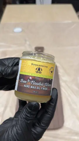 It's time to add the Bumblechutes Bee'Nooba wax to this walnut charcuterie board.This is a great food safe finish for things like charcuterie boards or cutting boards. Just apply the wax, wait 20 to 30 minutes, and then buff it off.  It's easy to reapply as necessary. @bumblechutes #finish #woodfinish #charcuterie #cuttingboard #wood