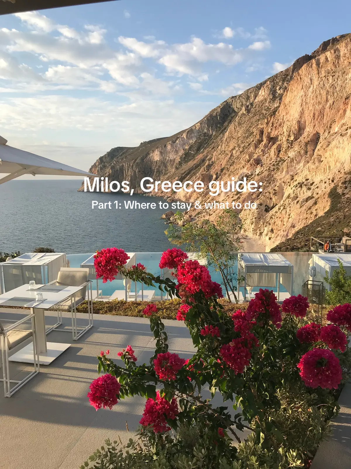 First photo is from Milos Cove. Milos is the only island I’ve been to with the most beautiful and diverse beaches! #milos #greece #traveltok #luxurytravel #traveltips #travelguide 